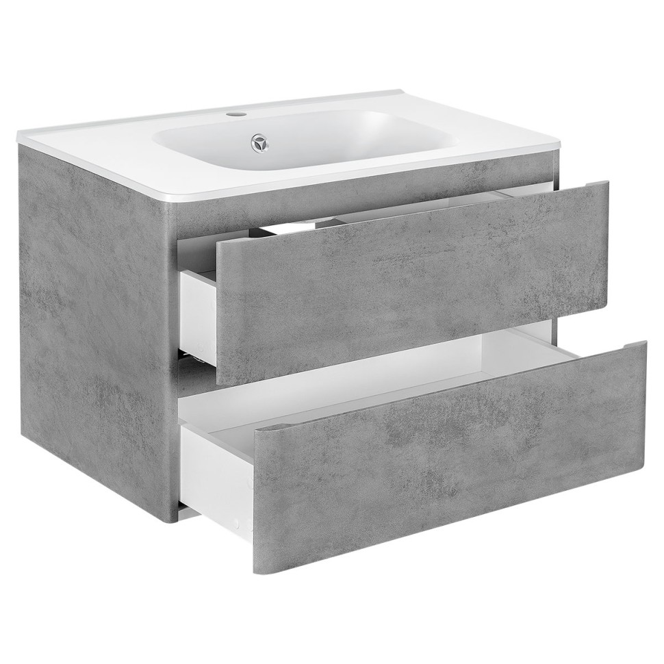База под раковину Vico 800 подвесная, 2 выкатных ящика soft close, Beton