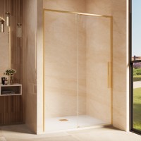 Душевая дверь Ультима (Ultima) VDS-7UL120CLG, 1200, брашированное золото, стекло прозрачное