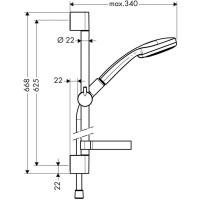 Душевой гарнитур Hansgrohe Croma 100 Vario/Unica C 27772000 хром
