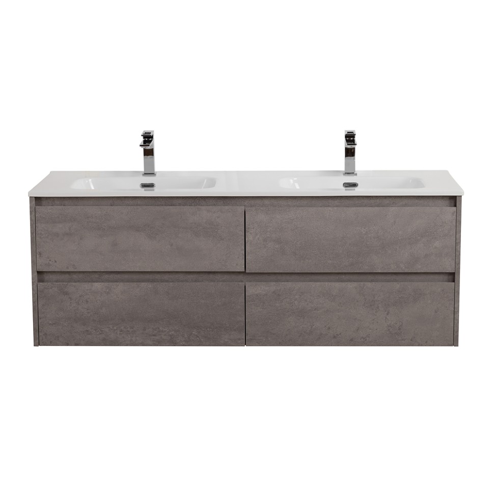 База под раковину подвесная BelBagno KRAFT-1400-4C-SO-2-CG Cemento Grigio
