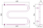 М-образный 2 полки 500х650 резьба-сгон 1"