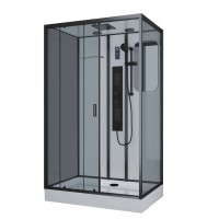 Душевая кабина Niagara Premium NG-6912-01GQR BLACK (120х80х210) низкий поддон(16 см),черный,стекло тонированное,5 мест