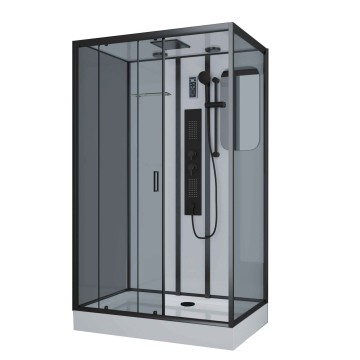 Душевая кабина Niagara Premium NG-6912-01GQR BLACK (120х80х210) низкий поддон(16 см),черный,стекло тонированное,5 мест