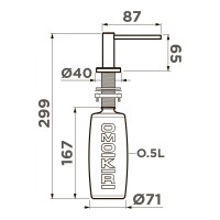 Дозатор Omoikiri OM-10-BN латунь/нержавеющая сталь