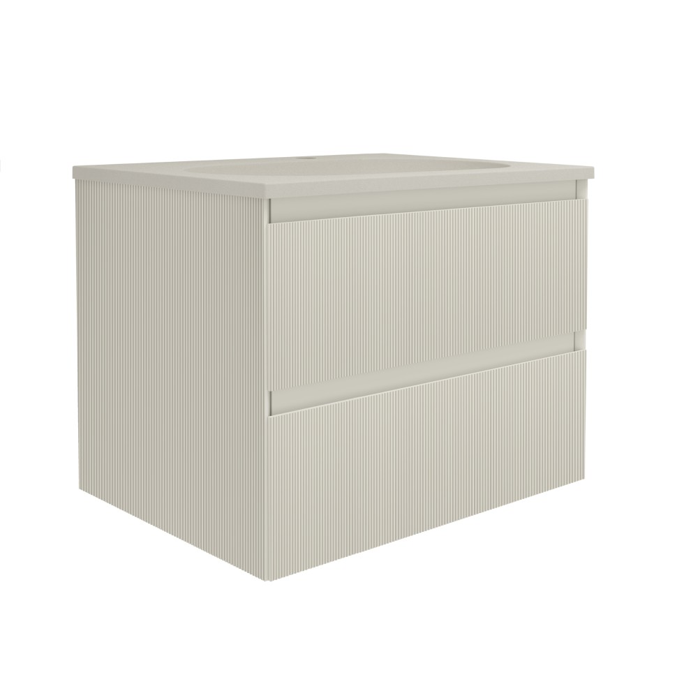 База под раковину Welle 600 подвесная, 2 выкатных ящика soft-close, M.Beige