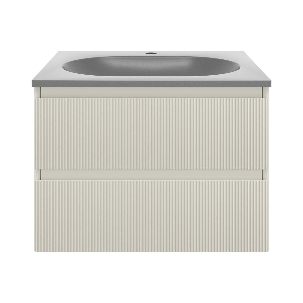 База под раковину Welle 600 подвесная, 2 выкатных ящика soft-close, M.Beige