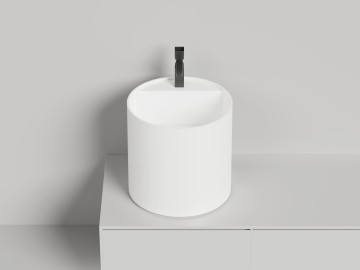 Раковина накладная ARMONIA ROUND TOP 03 без отверстия под смеситель 450х450х450 S-Stone Матовое