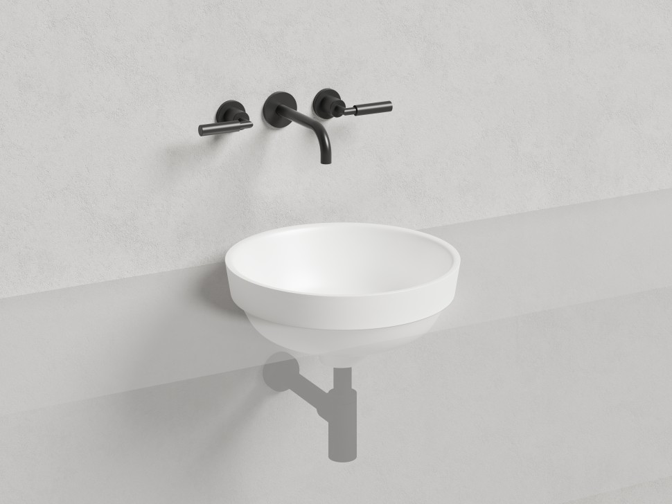 Раковина полувстраиваемая MAREA 03 покраска по RAL полностью 415х415х165 S-Stone Матовое