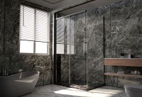 Душевой угол Veconi Premium Trento PTC-SP-40GR, 1300х800x2000, брашированный графит, стекло прозрачное
