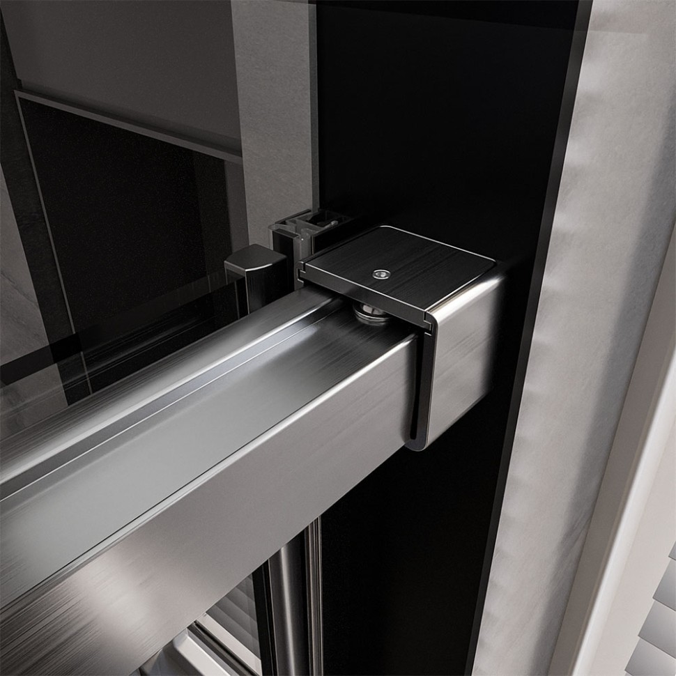 Душевой угол Veconi Premium Trento PTC-SP-40GR, 1300х800x2000, брашированный графит, стекло прозрачное