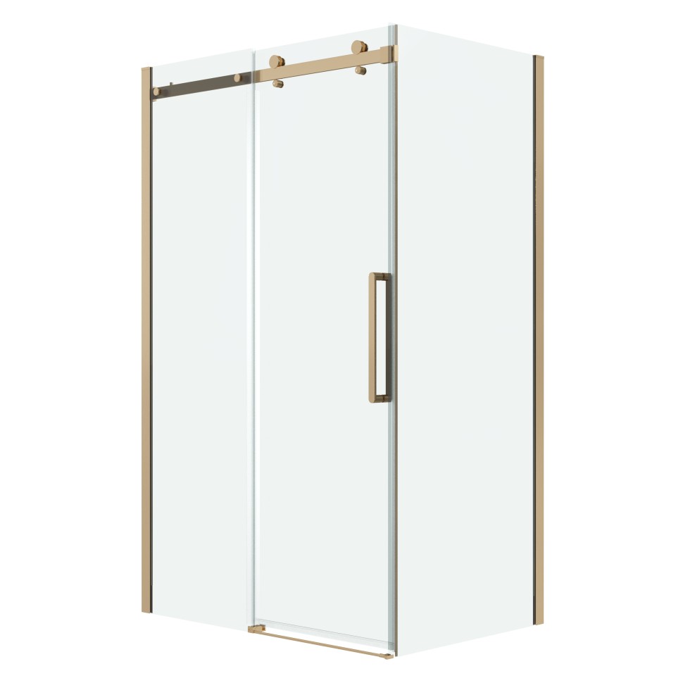 Душевое ограждение Grossman Classic 100.K33.04.110.32.00-200.K33.04.100.32.00 (110х100х195) раздвижная,золото сатин,стекло прозрачное,2 места