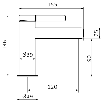Смеситель для раковины GRB AXIS 74510793, никель