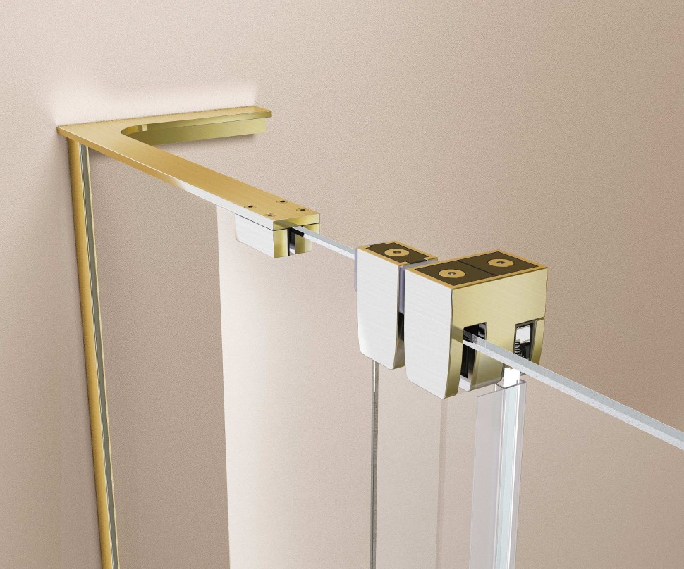 Душевая перегородка Волк-Ин (Walk-In) VSW-4WSL120CLG-L, левая, 1200*2000, брашир. золото, стекло прозрачное