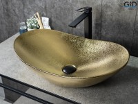 Раковина Gid Gd9811 53340 накладная золотая 61x37x15