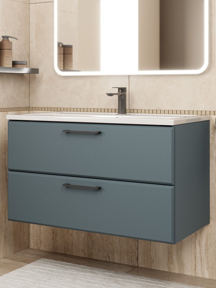 Тумба под раковину для ванной Uperwood Foster New 90 см, подвесная, серый графит