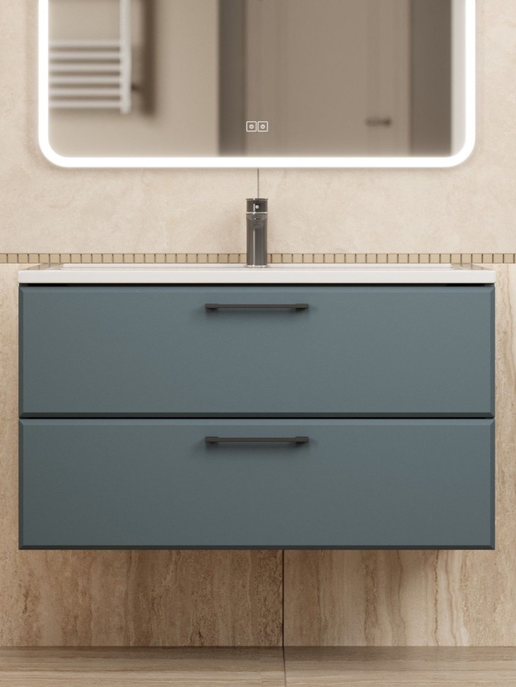 Тумба под раковину для ванной Uperwood Foster New 90 см, подвесная, серый графит