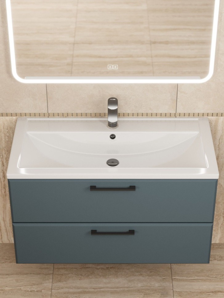 Тумба под раковину для ванной Uperwood Foster New 90 см, подвесная, серый графит