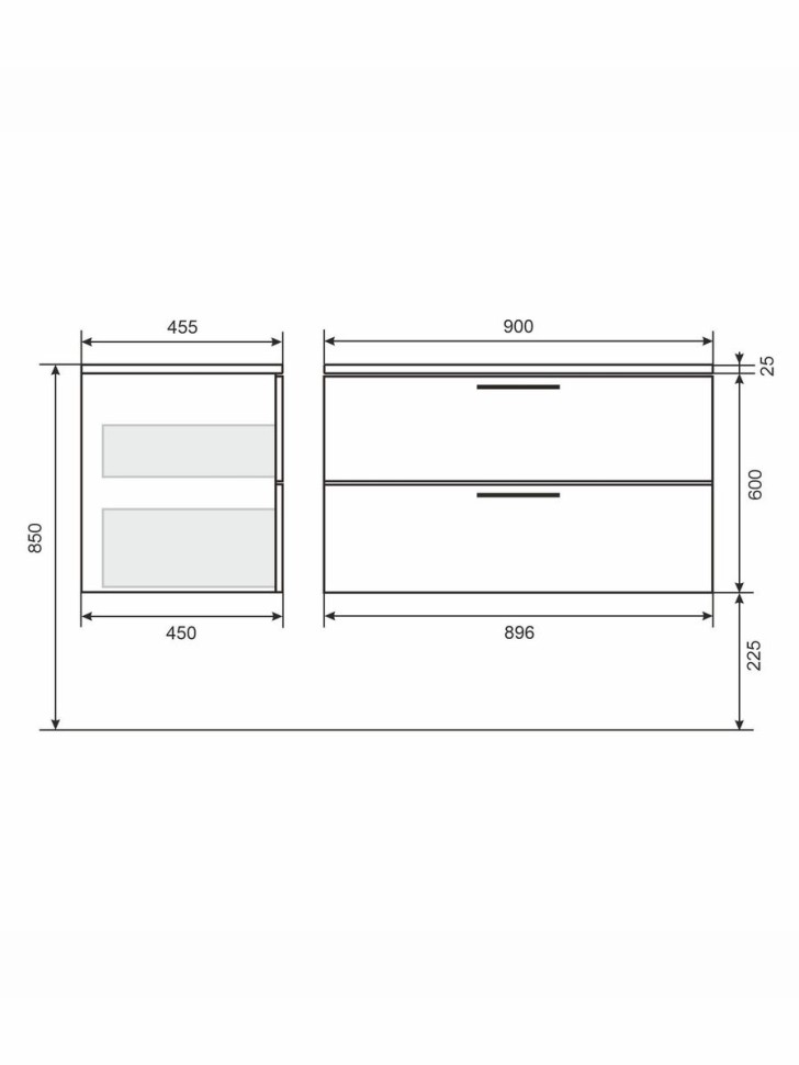 Тумба под раковину для ванной Uperwood Foster New 90 см, подвесная, серый графит