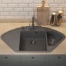 Кухонная мойка кварцевая Uperwood Quartz Premium UPD-06-03, угловая двухсекционная, серая