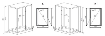 Timo Premium PURO H-510R-T-CH/C душевая кабина (90*120*220), шт, стульчик прозрачный