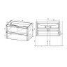 База под раковину Vico 800 подвесная, 2 выкатных ящика soft close, V.Oak