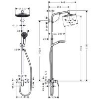 Душевая система Hansgrohe Crometta 102 см, с верхним 240 мм., ручным душем и однорычажным смесителем, цвет: хром S 240 SНР 27269000