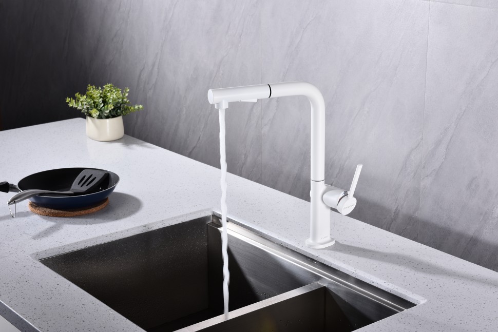 Смеситель для кухни Neo, белый матовый, Ne214419-431(WH), Starke-Paulmark