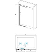 Душевая дверь RGW 170х195 см TO-14B Чёрный, Прозрачное, 8 мм Easy Clean (02071417-14)