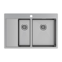Мойка нерж. сталь KRONER 78/2SF, PM227851-BSR, брашированная нерж. сталь, правая, 780х510мм, Paulmark