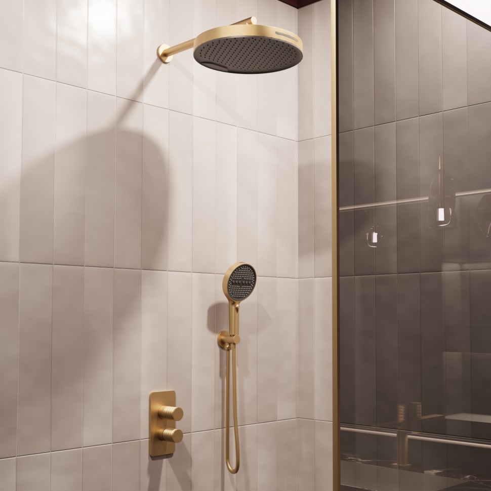 Душевой комплект Domus VSFW-5DM0BG встраиваемый, 2 режима, брашированное золото