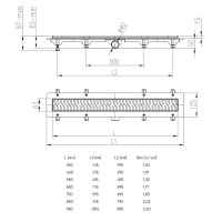 Душевой лоток Veconi Line Black 850