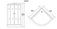 Душевая кабина Niagara Ultra NG-1909-01 (100х100х220) высокий поддон(48см),черный,стекло тонированное,4 места