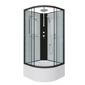 Душевая кабина Niagara Classic NG-6707-14BKT (80х80х210) высокий поддон(40см),черный,стекло прозрачное,4 места