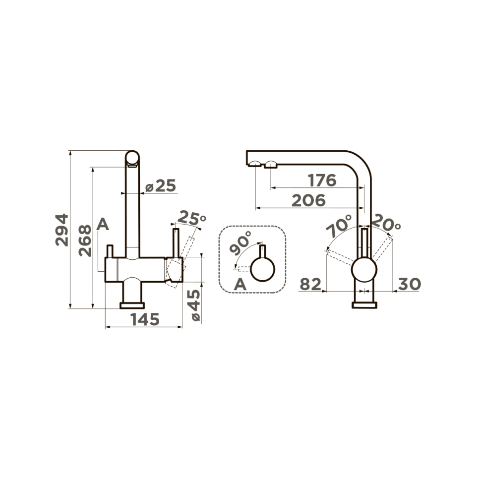 Смеситель для кухни Omoikiri Nagano-P-BL латунь/черный
