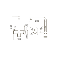 Смеситель для кухни Omoikiri Takamatsu-BN нерж. сталь/нержавеющая сталь