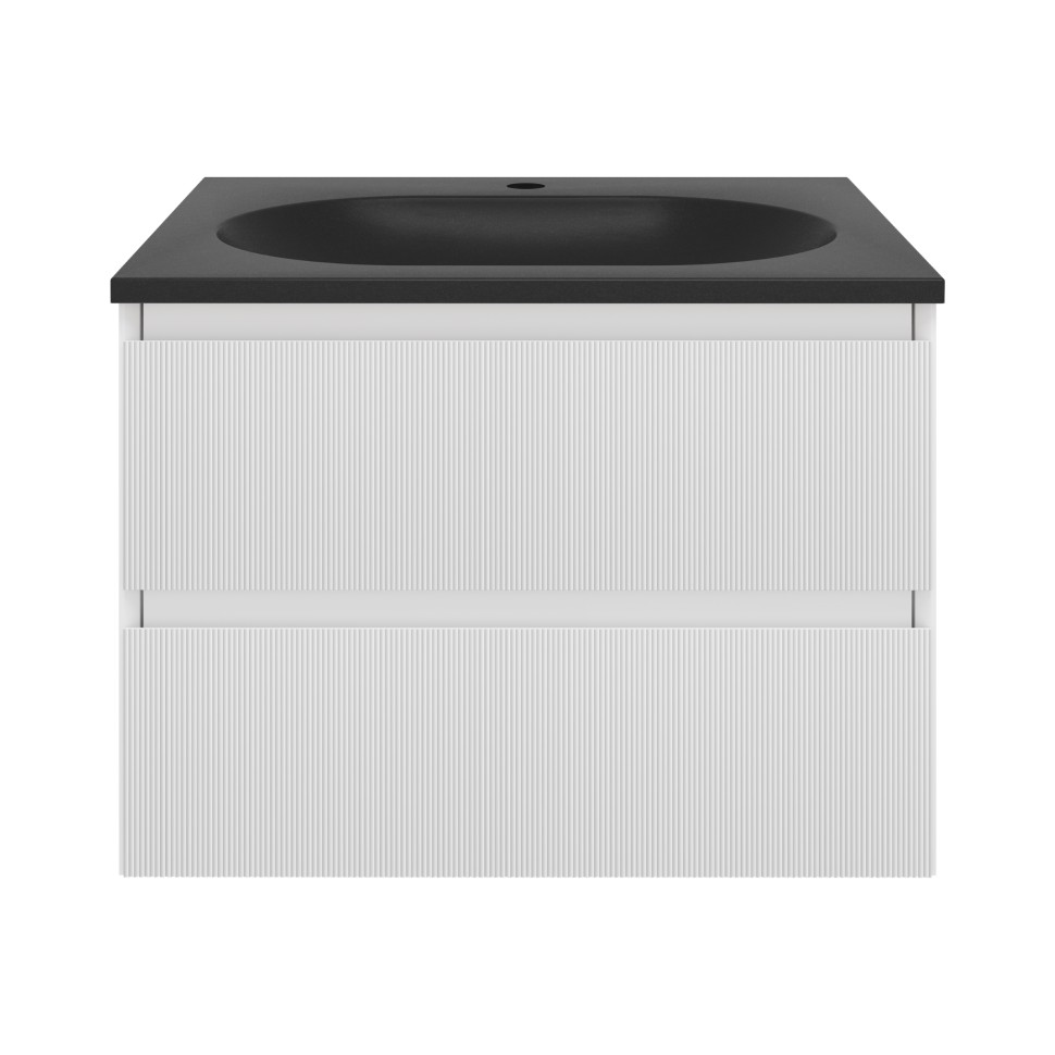 База под раковину Welle 600 подвесная, 2 выкатных ящика soft-close, M.White