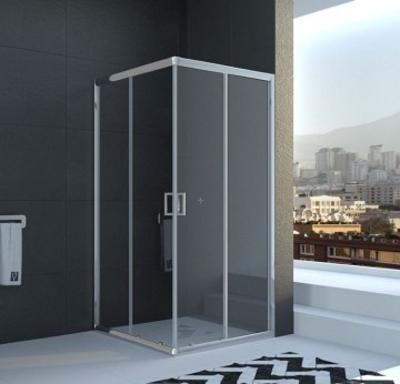 Душевой угол Veconi Rovigo RV-11, 800x800x1950, хром, стекло прозрачное