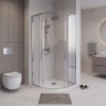 Душевое ограждение Niagara Nova NG-6627-34 (100х100х195) четверть круга,хром,двери раздвижные,стекло прозрачное,1 место