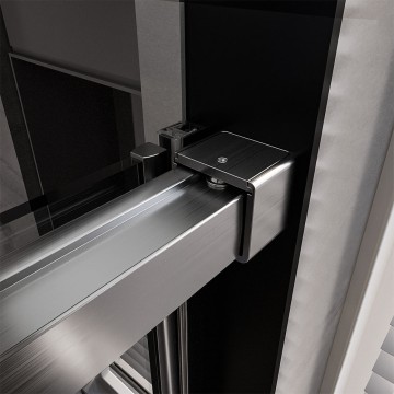 Душевой угол Veconi Premium Trento PTC-SP-40GR, 1300х900x2000, брашированный графит, стекло прозрачное