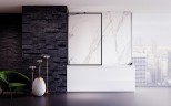 Шторка на ванну Veconi Palau PL-85B, 800x1500, черный, стекло прозрачное