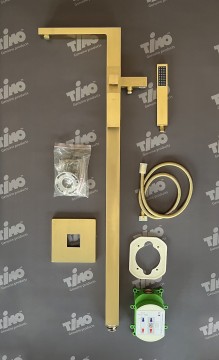 Смеситель напольный для ванны с душем Timo Selene 2210/17Y-CR золото матовое
