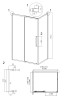 Душевое ограждение Grossman Cosmo 100.K33.02.100.21.00-200.K33.02.100.21.00 (100х100х195) раздвижная,черный матовый,стекло прозрачное,2 места