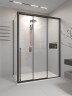 Душевой угол раздвижной Veconi Premium Prato 300 SP B-R, 1700х900x2000, черный матовый, стекло прозрачное