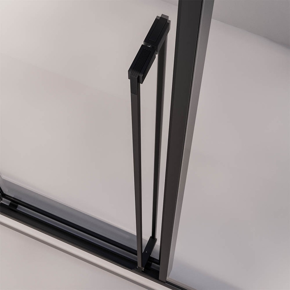 Душевой угол раздвижной Veconi Premium Prato 300 SP B-R, 1700х900x2000, черный матовый, стекло прозрачное