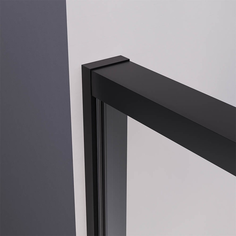 Душевой угол раздвижной Veconi Premium Prato 300 SP B-R, 1700х900x2000, черный матовый, стекло прозрачное