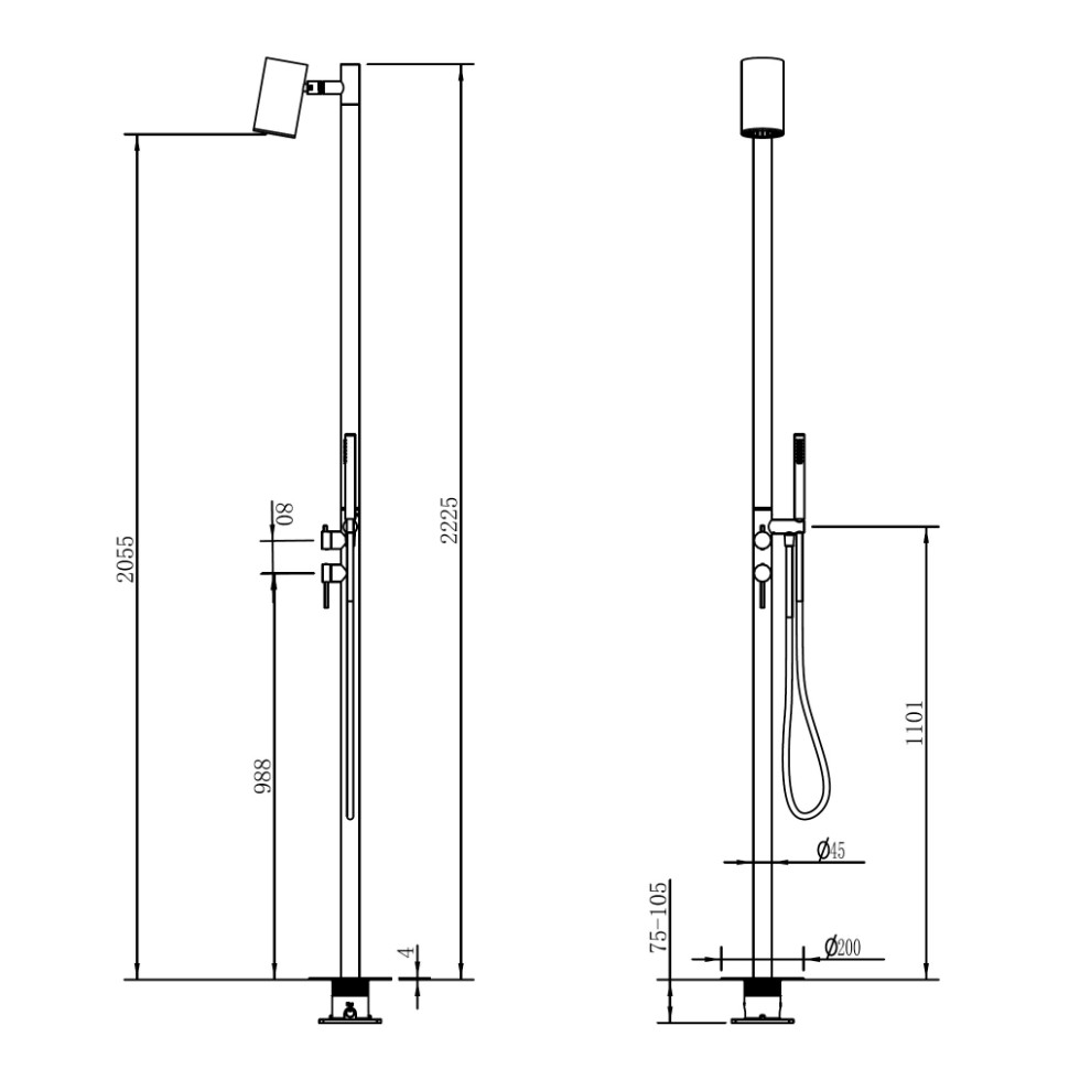 Душ ABBER Wasser Kreis 316 AF8180BST, брашированная сталь