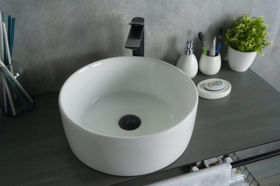 Раковина Gid N9011 51105 накладная белая 40x40x15