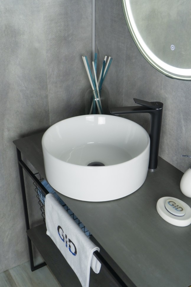 Раковина Gid N9011 51105 накладная белая 40x40x15