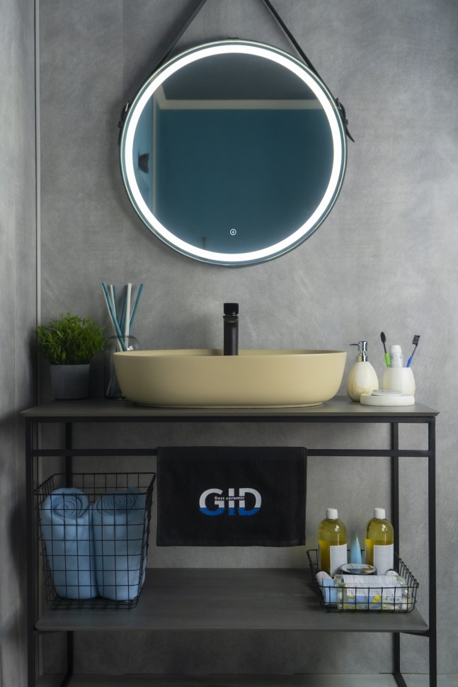 Раковина Gid Sr1346 53343 накладная светло-коричневая матовая 61x41x14