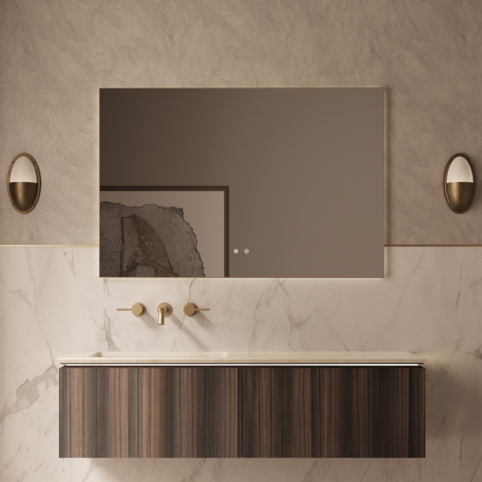 База под раковину Vincea  Luxe 1400 подвесная, 2 выкатных ящика soft close, натуральный орех